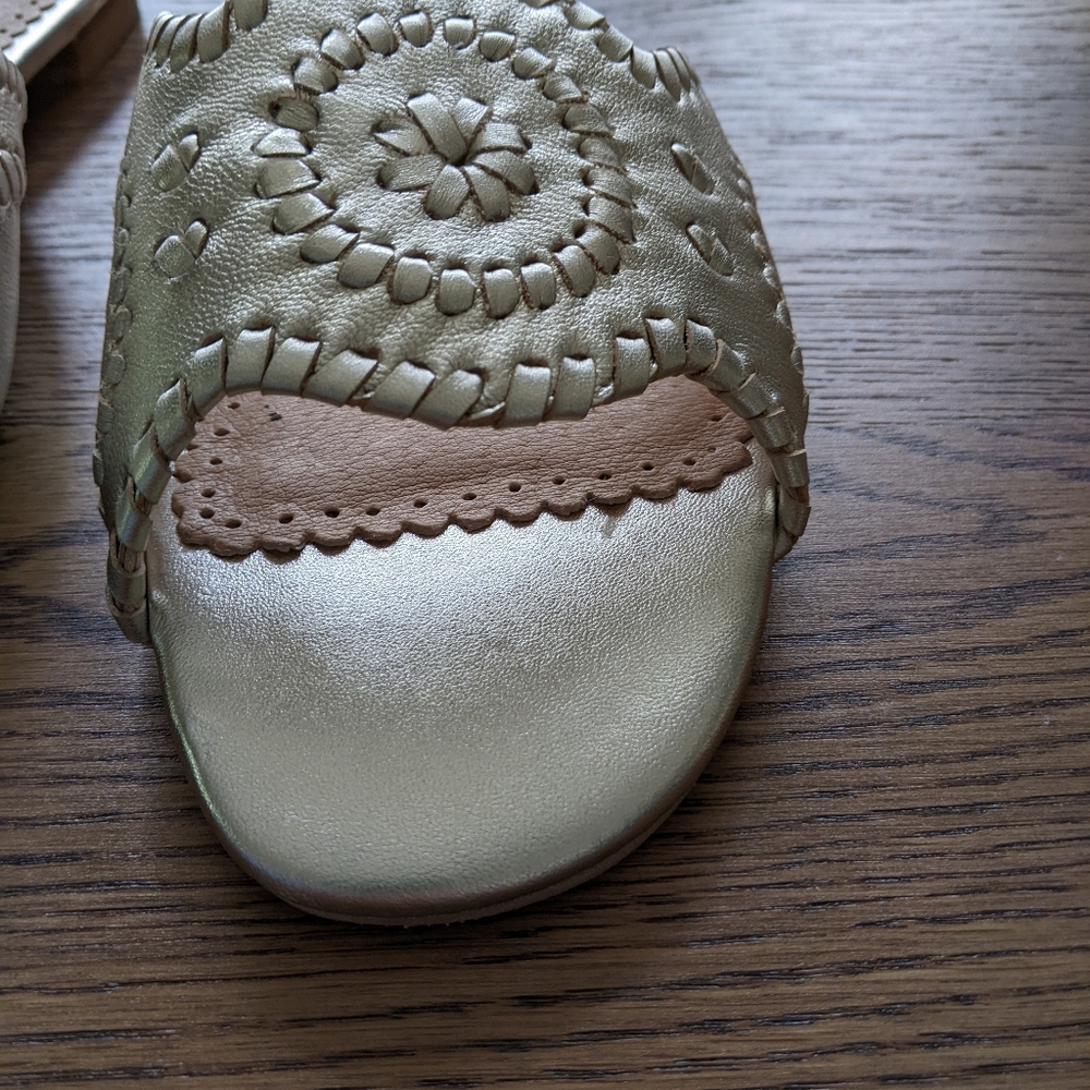 NWOT Jack Rogers Thompson Slides Gold Sandals 8 - Picture 7 of 9